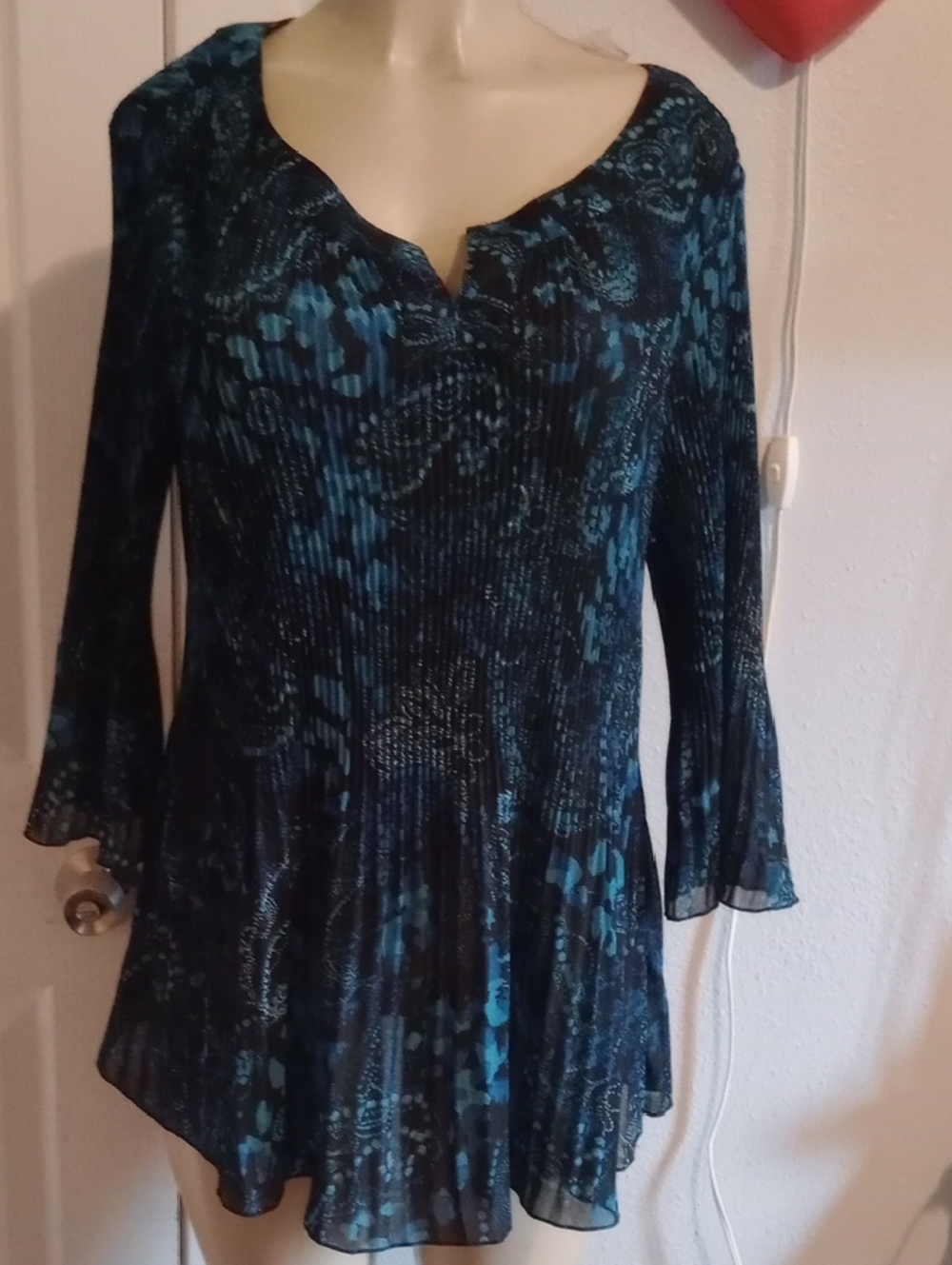 George Blue and Black Printed Blouse